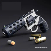 Revolver Gun Toy Pistol Blaster Shell Ejected Manual Toy Gun Handgun Pistola Airsoft Weapons For Adults Boys Collection Fake Gun