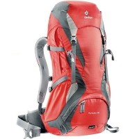 【露營趣】送手電筒附防雨套 德國 deuter 34254 Futura 32L+3L 紅/灰 透氣網架背包 登山背包 健行背包