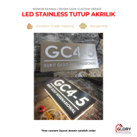 GHD Nomor Rumah LED Laser Cut Stainless Custom variasi Tutup Akrilik
