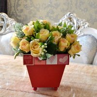 創意客廳家居歐式現代簡約30朵玫瑰插花花器餐廳家居軟裝裝飾擺件