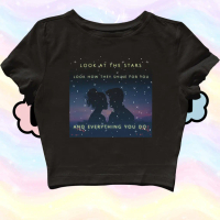 STARPERSON | CROP TOP COLDPLAY YELLOW LYRIC | GRUNGE | Y2K | METAL | VINTAGE | ANIME | BAND | KPOP |