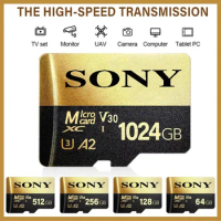 SONY Memory Card Micro SD Cards High Speed 512MB 64GB 128GB 256GB MicroSD C10 TF Flash Card for Xiaomi Monitoring Phone Camera