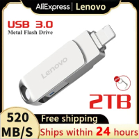 Lenovo 2TB Lightning USB 3.0 Flash Drive For Iphone Ipad Android 128GB Pen Drive OTG Pendrive 2 In 1 Memory Stick For IPhone 14