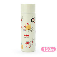 小禮堂 Hello Kitty 旋轉蓋不鏽鋼保溫瓶 不鏽鋼隨手瓶 隨身瓶 水壺 150ml (米 2021新生活)