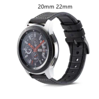 Leather sport strap for Samsung Gear S3 Frontier/Classic Watch 46mm 42mm replacement watchband 20 22mm band wrist bracelet belt