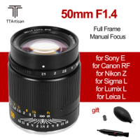 TTArtisan 50mm F1.4 ASPH Camera Lens Full Frame Manual Focus Lens for Sony E Canon RF Nikon Z Sigma Lumix Leica L mount Camera