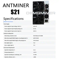 A1 FREE SHIPPING Bitmain Antminer S21 (200Th) BITMAIN ANTMINER S21 (200TH / 3500W) Bitcoin Miner