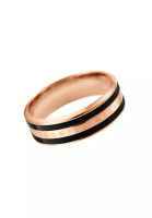 Daniel Wellington Emalie Ring Black Rose Gold - Unisex cincin - Couple Rings - Stainless steel Enamel cincin for Women and Men - DW Official