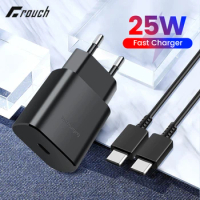 USB Type C Charger Fast Charge For Samsung Galaxy S22 S21 S20 Note 20 10 A71 25W PD QC 3.0 Charger With USB C To Type C Cable