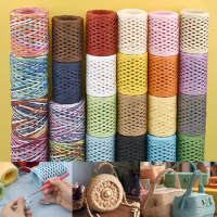 200M Natural Raffia Straw Yarn For Knitting Crocheting Paper Threads Friendly Paper Yarn DIY Handmade Summer Sunhat Beach Bag