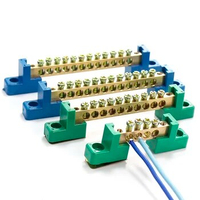 Copper screw terminal block bar wiring row zero ground brass strip protection flame retardant distribution box connection