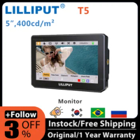 LILLIPUT T5 5 Inch Camera DSLR Field Monitor Waveform 3D LUT HDR Touch ScreenIPS FHD HDMI-compatible2.0 4K 60Hz for Camera Video