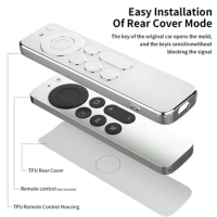 TPU Soft Case for Apple TV 4K Remote Control Prevent Scratches with Drop Protection Transparent with Silver Edge