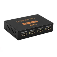 4 Port HDMI-compatible splitter 1 input 4 output HD computer video hub switcher synchronous sharing 4K*2K