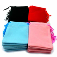 Free Shipping Wholesale 100pcs Mix Color 5x7cm Velvet jewelry Bag/organza Rings Watch Jewelry Bags