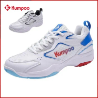 Kumpoo Badminton Shoe for Men Women Anti Slip Breathable Tennis Sneakers Training Sport Shoes Cream Balance Sport Shoes KH-G15