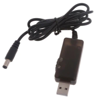 USB Voltages WiFi Router Cable DC5V to 9V 12V 5.5mmx2.1mm Connector Converter Cord for Speaker Camera