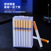 Holds 20pcs Moisture-proof and Pressure-proof Plastic Transparent Cigarette Case Smok Box Cigarette Accessories