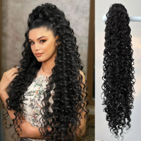 Rambut Palsu Ekor Kuda Gelombang Dalam Tahan Panas, Untuk Wanita, 66.04cm, Tekstur Seperti Dreadlock