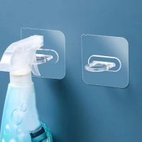 Adhesive Spray Bottle Hooks Wall Mounted Hanging Ring for Curtain Rod Holder Kitchen Storage Accessories Heavy Duty NIN668