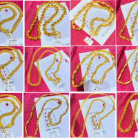 HX 24K Pure Gold Necklace Real AU 999 Solid Gold Chain Brightly Simple Upscale Trendy Classic Fine Jewelry Hot Sell New 2023