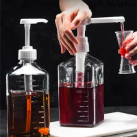 1600ml Transparent Coffee Syrup Bee Drip Double Scale Storage Dispenser pump Bottle Squeeze milk Bottle Honey Jar Container