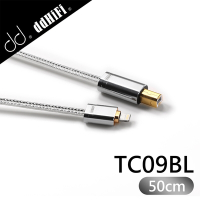 ddHiFi TC09BL Lightning(公)轉USB-B(公)純銀HiFi數據線(50cm)