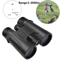 Laser Binoculars Rangefinder 10X42 Distance Meter 2000m Range Finder Scopes Angle Horizontal Distance Meter Yard Hunting Camping