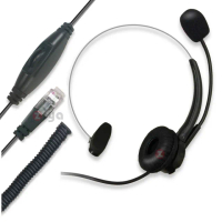 【ZIYA】辦公商務專用 頭戴式耳機 附麥克風 單耳(RJ9 電話桌機插頭 介面時尚美型款)