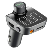 by DHL or Fedex 50pcs T15 Bluetooth 5.0 AUX Receiver Car MP3 Player FM Transmitter Dual USB Car Charger USB Flash