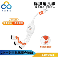 群加 PowerSync 2P 一對二/一對三 抗搖擺分接線 -TS3WB003(雲升數位)