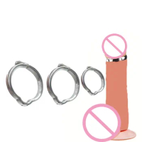 Adjustable Metal Penis Ring Stainless Steel Cock Rings Delay Ejaculation Male Chastity Cage Toy for Men Adult Products