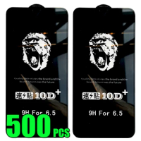 500pcs Super Speed 10D+ Tempered Glass Full Glue Screen Protector Film For iPhone 15 Pro Max 14 Plus 13 Mini 12 11 XS XR X 8 SE