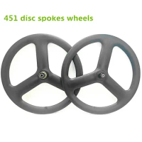 451 Wheelset 20 Inch 3 Spokes Full Carbon Wheels Clincher 23mm Width V Brake Or Disc Brake Folding Bike Wheel