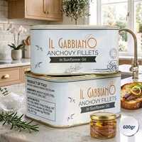 IL GABBIANO Anchovy Fillets in Sunflower Oil kemasan kaleng 600 gram