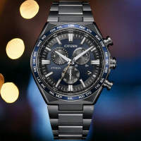 【CITIZEN 星辰】ATTESA 超級鈦 光動能 電波 計時手錶 男錶 畢業 禮物(CB5967-66L)