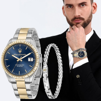MASERATI 瑪莎拉蒂 經典系列 大三針手錶 手鍊套組 送禮推薦 R8853100033