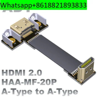 （3cm-10cm）ADT HDMI 2.0 male to female built-in extension cable supports 2K/144Hz 4K/60Hz elbow flat wire