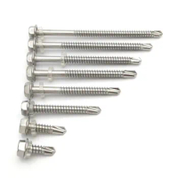 100PCS ST5.5 ST6.3 STAINLESS STEEL 304 Roofing Tapping Screw Self Drilling Sheet Hexagon Head Drilling Screws With Thread
