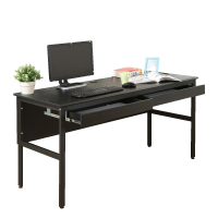【DFhouse】頂楓150公分電腦辦公桌+2抽-黑橡木色