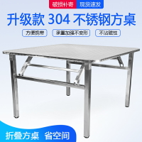 304不銹鋼方桌折疊家用正方形餐桌臺桌學字擺攤戶外桌簡易便攜帶