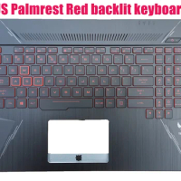 US Palmrest 4pin Red backlit keyboard for Asus FX505D FX505DY FX505DD FX505DT FX505DU 90NR00S3-R34UI0