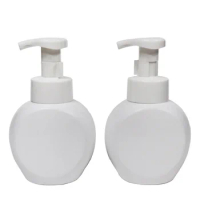 300ml Mousse Foam Pump Bottle Flat Round Hand Liquid Soap Dispenser Baby Cleanser Shower Gel Plastic Foaming Pump Bottle 10pcs