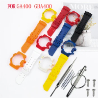 Watch Accessories Resin strap case for Casio G-Shock GBA GA400 Outdoor sports waterproof silicone rubber watch strap watchbands