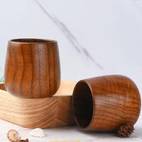 1Pcs 7.5X6.5cm Retro Handmade Natural Wooden Cup Jujube Wood Reusable Tea Cup Household Kitchen Supplies High Quality