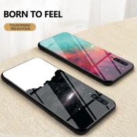Luxury Starry Sky Glass Phone Case for Samsung A90 A80 A70 A60 Hard Cover for Samsung Galaxy A50 A40 A30 A20 A10 Anti-fall Case