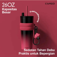 CIVAGO Tumbler Kopi Stainless Steel 26OZ dengan Tutup & Lapisan Keramik Termos Vakum untuk Minuman P