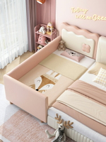 兒童床拼接床帶護欄加寬床拼接床邊床女孩床側邊床新生嬰兒寶寶床