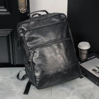 Luxury Design Backpack Men Fashion Business Laptop Bag Mens Backpack Travel High Capacity Backbag Male PU Leather Bags