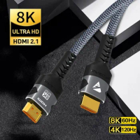 8K HDMI-Compatible Cable HDMI 2.1 Weave Cable 48Gbps 8K 60Hz For HDTV Splitter Switch PS5 PS4 eARC Dolby Vision UHD Xiaomi TV
